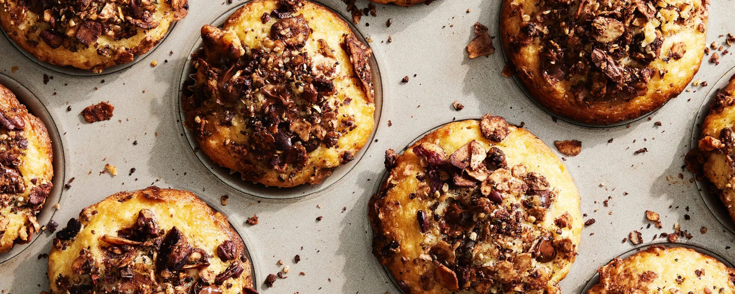 Gluten-Free Vanilla Chocolate Chunk Muffins With Coffee Granola