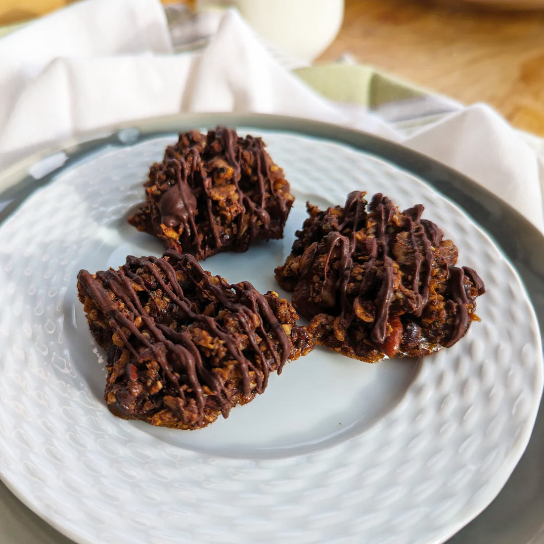 A plate of flavorful cookies made using only three ingredients.