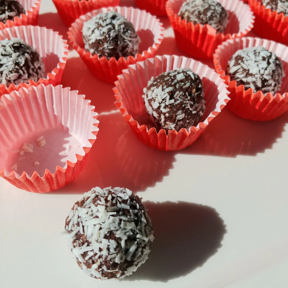 Maca bliss energy bites made with struesli's organic granola.