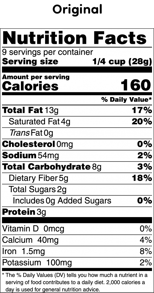 Nutrition label of Struesli Original Granola