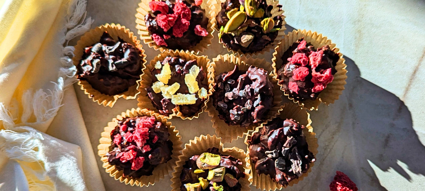 Decadent Dark Chocolate Bites With Nourishing Superfoods And Granola