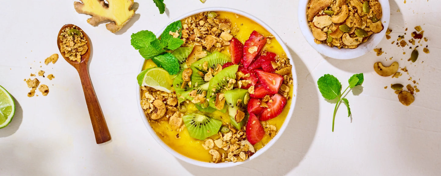 Mango Smoothie Bowl With Ginger And Lime