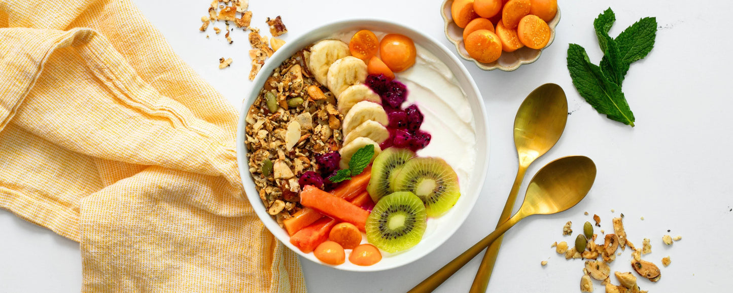 Tropical Yogurt Bowl With Cashew And Vanilla Granola