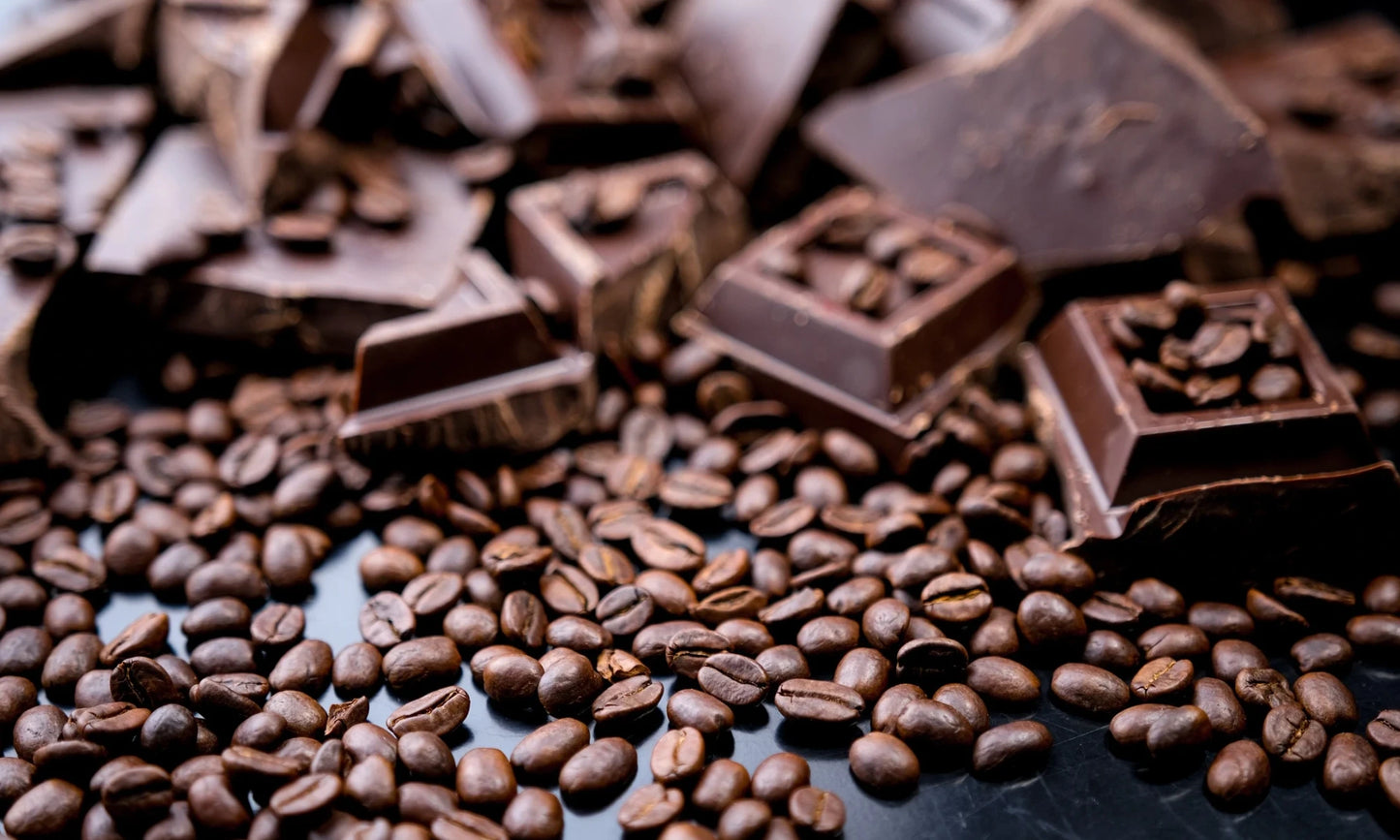 Cacao and coffee beans.