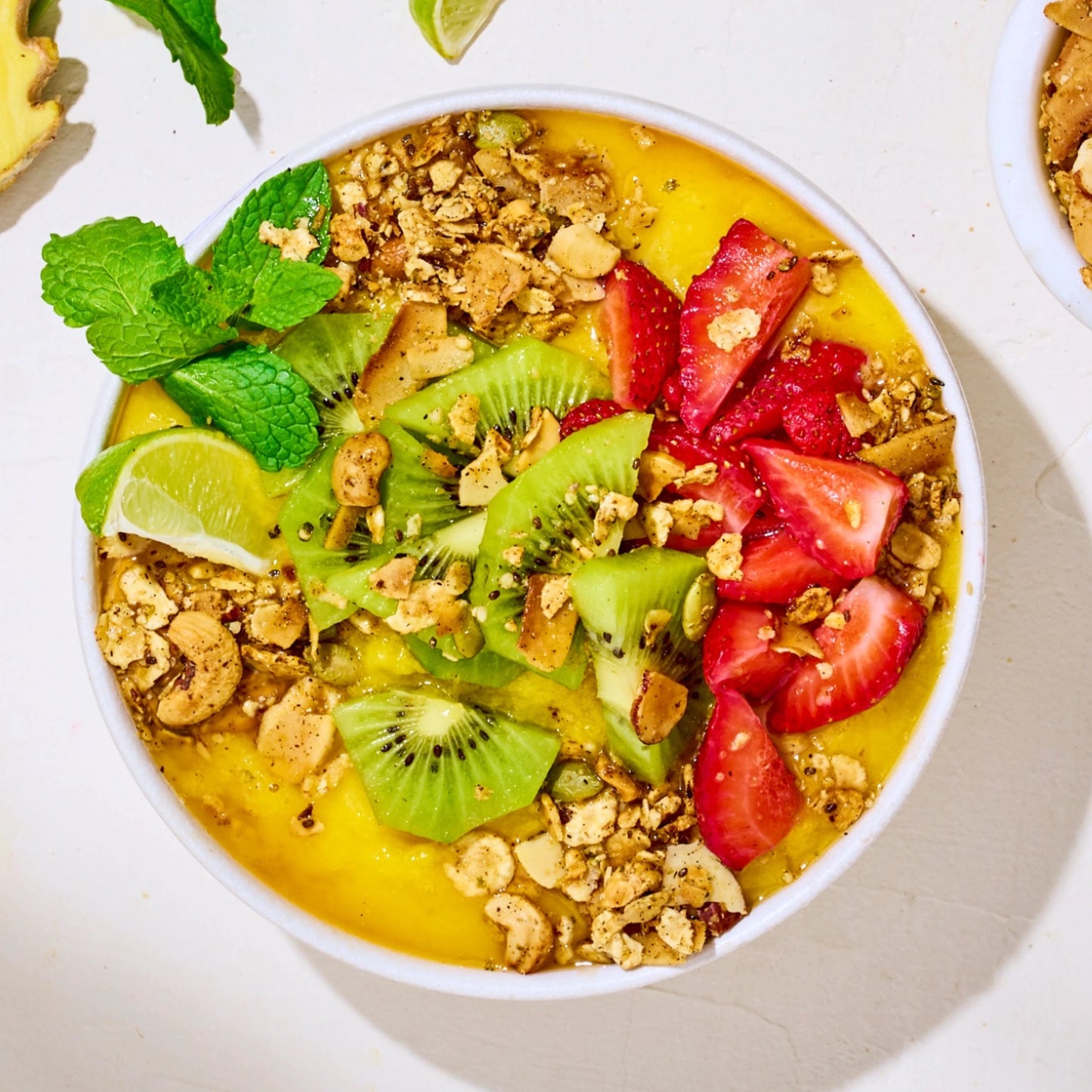 Mango Smoothie Bowl With Ginger And Lime