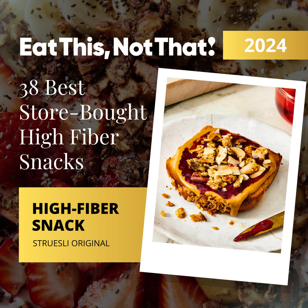 Struesli Original has been featured as one of the Expert-Recommended 38 Best Store-Bought High-Fiber Snacks.