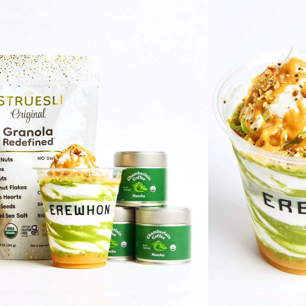 The Matcha Swirl - A Soft Serve collaboration between Struesli Granola Redefined and Erewhon