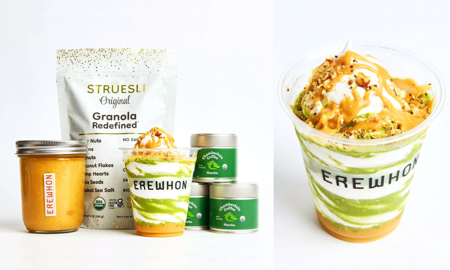 The Matcha Swirl - A Soft Serve collaboration between Struesli Granola Redefined and Erewhon