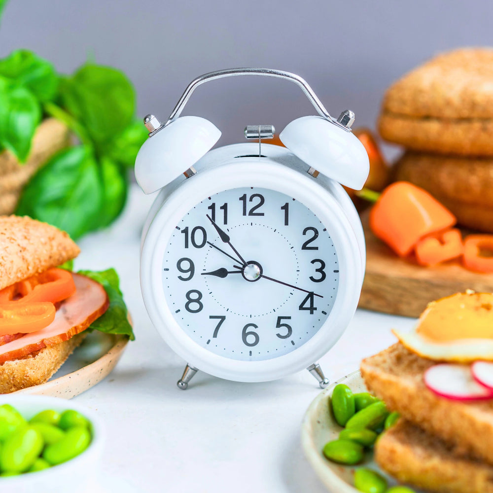 Food and a clock to symbolize fasting, which is becoming more and more common.