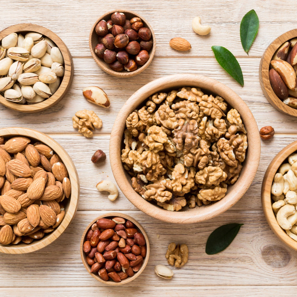 A variety of nuts offering healthy fats.