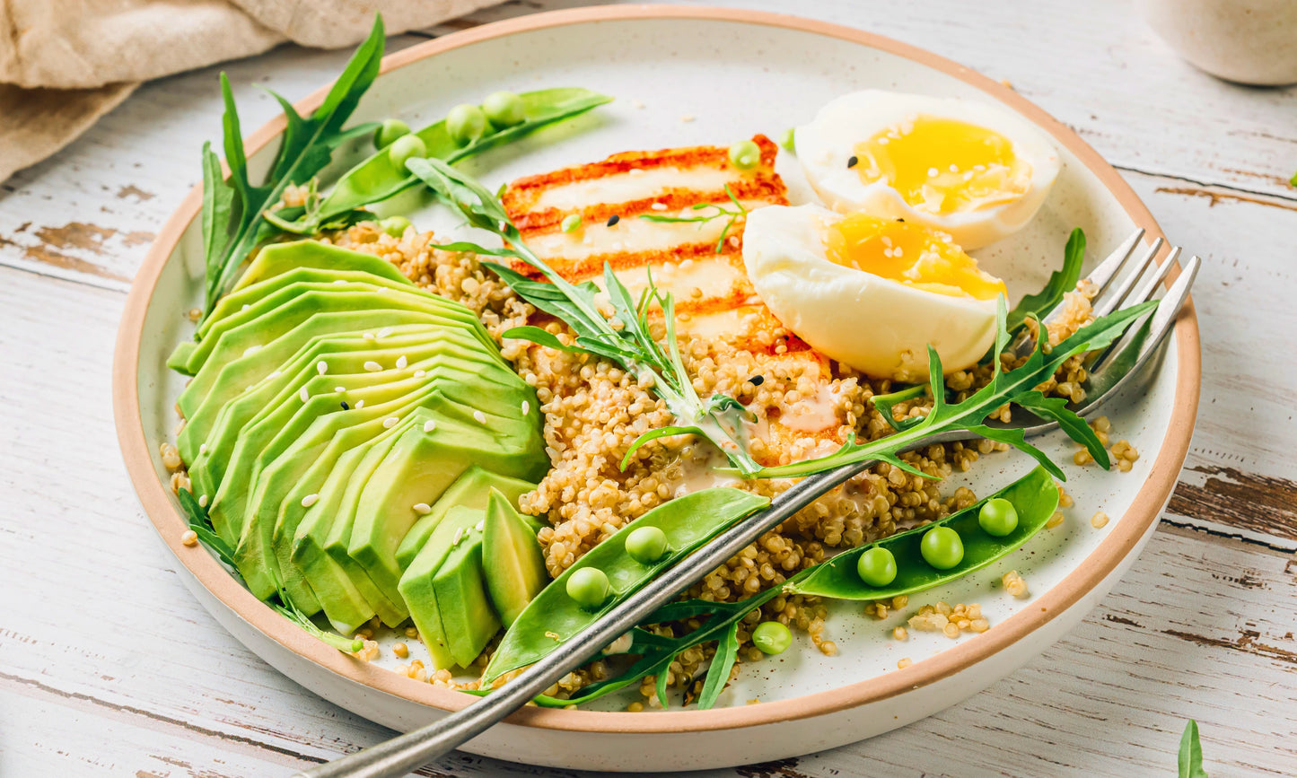 A plate of nourishing foods.