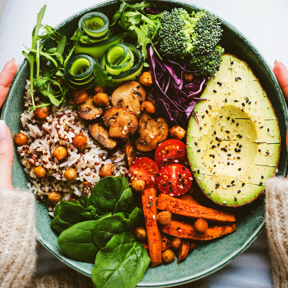 Plant-based bowl packed with nourishing veggies.