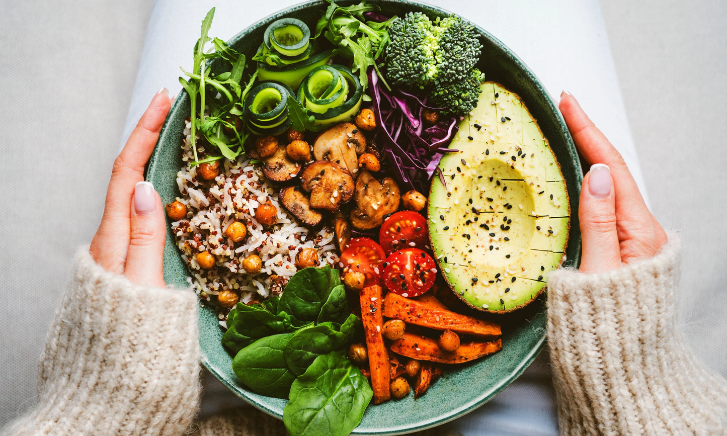 Plant-based bowl packed with nourishing veggies.