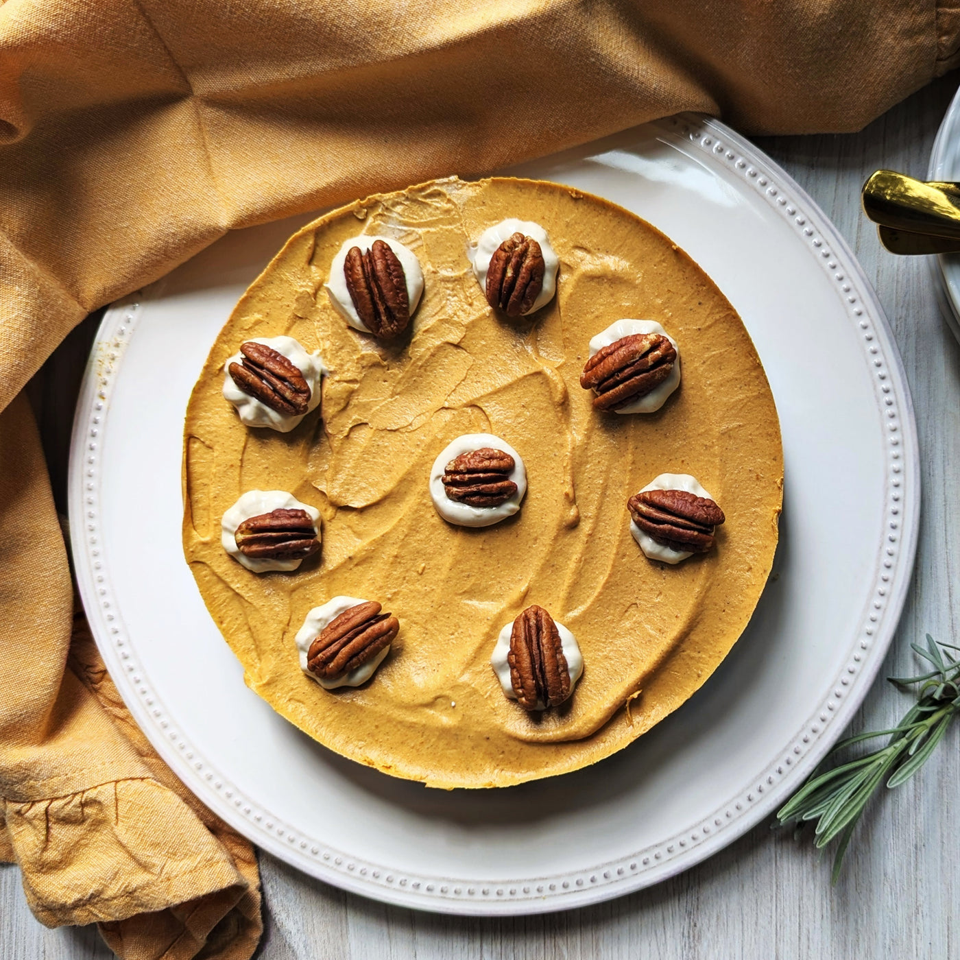 Vegan No Bake Pumpkin Tart With Granola Crust