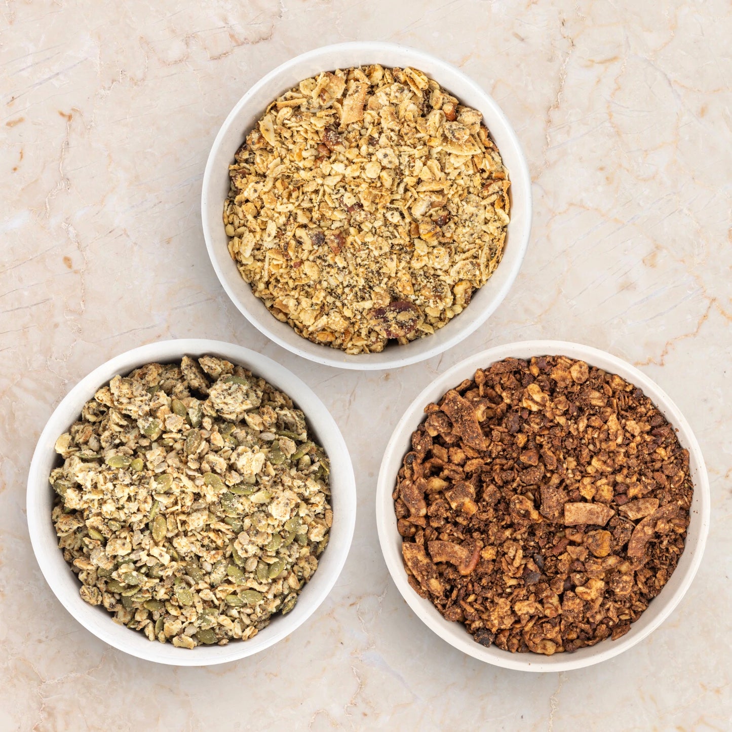 Struesli Savory & Seed, Struesli Original, Struesli Cacao & Coffee