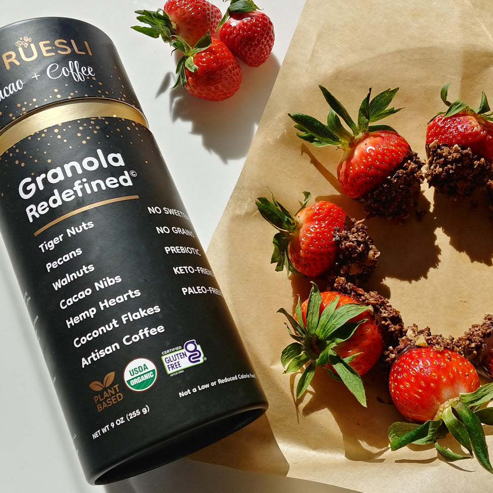 Struesli Chocolate Granola covered Strawberries  